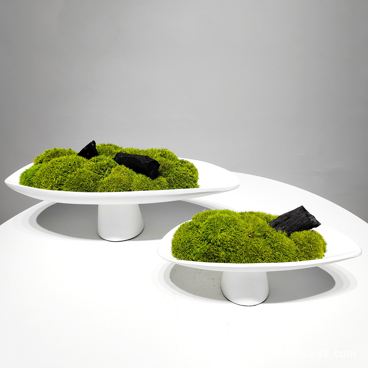 新中式永生苔藓盆栽微景观茶室桌面装饰茶盘仿生青苔室内造景摆件