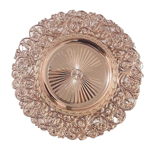 Western food plate wedding color wedding hotel party metallic electroplating decorative plastic plate chargerplate