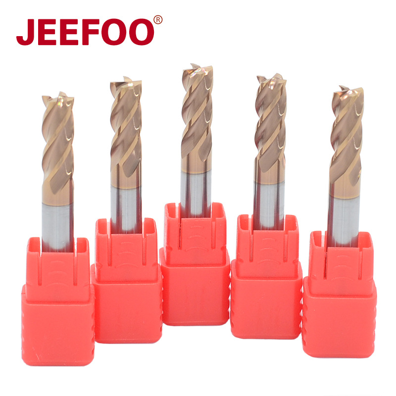 杰峰55度涂层四刃刀硬质合金进口平底立铣刀CNC数控雕刻机铣削