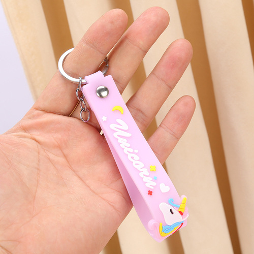 Unicorn Soft Rubber Keychain for Women, Cute and Exquisite Schoolbag Decor, Bag Accessories, Car Key Chain Ring, Wholesale