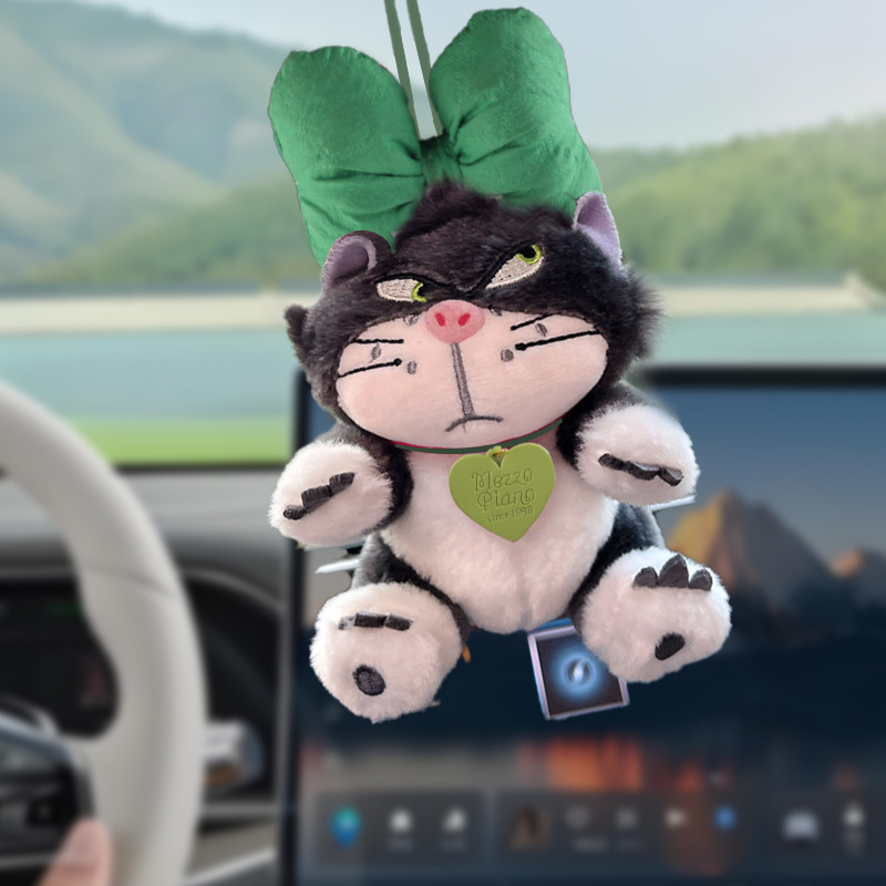 Lucifer gato colgante de coche colgante de coche espejo retrovisor creativo decoración muñeca muñeca decoración de coche adorno