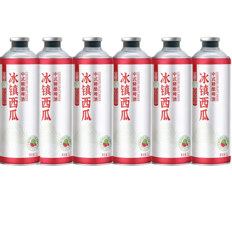 【保证正品】金星冰镇西瓜西中式精酿啤酒1L*6罐尝鲜装2罐|undefined