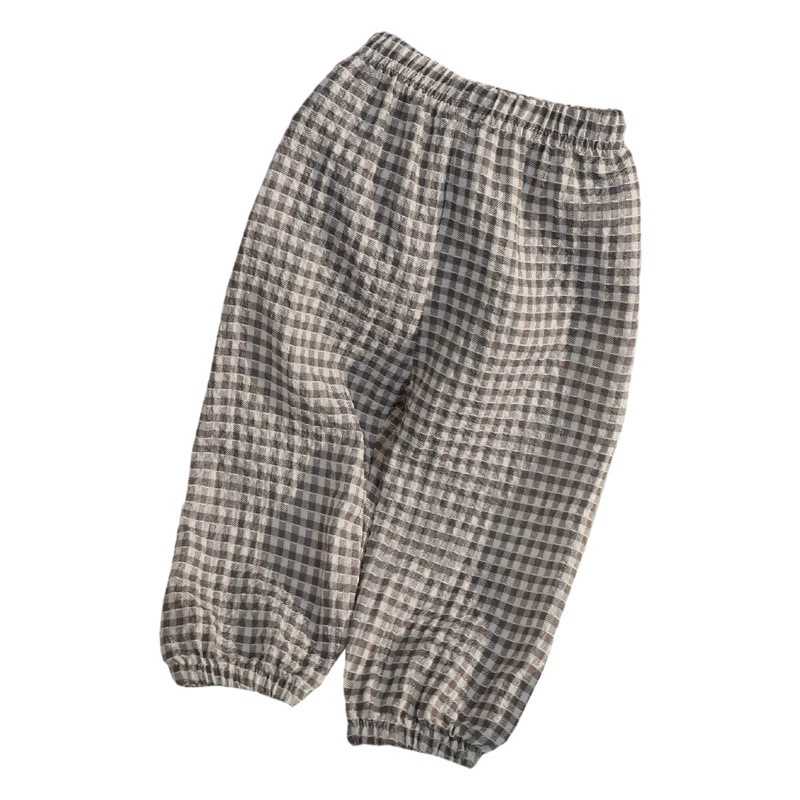 Летние детские брюки с защитой от комаров, мальчики и девочки носят тонкие детские модные Универсальные укороченные брюки с фонариками