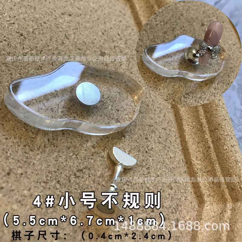 Clavo transparente agua ondulación base de práctica de uñas base inferior soporte acrílico titular de uñas desgaste pieza de clavo asiento sin piezas de ajedrez