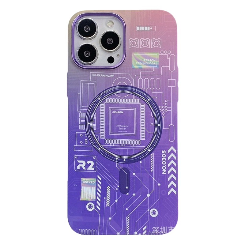 Aplicable a Apple 16 placa de circuito, carcasa magnética para teléfono móvil ip15 animación de carga inalámbrica 14promax funda protectora de sensación de piel