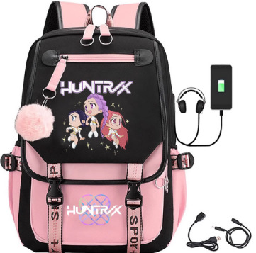 Mochila escolar con estampado de estilo coreano de dibujos animados de anime para estudiantes de secundaria, mochila de viaje al aire libre, venta caliente transfronteriza 0712