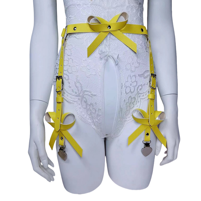 Dropshipping Sexy Garter Belt Heart Clip Garter Belt Women's Pure Desire Bow Stockings Non-Slip Waist Stockings Garter Belt