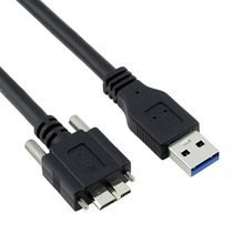 U3-106 USB 3.0 A公对MICRO USB 3.0带螺丝 可锁面板硬盘数据线5m