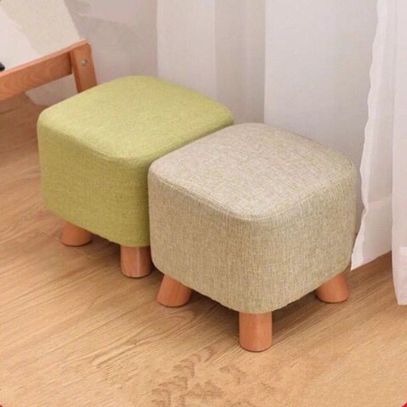 Taburete para cambiador de zapatos de madera maciza Taburete para zapatos de moda Taburete para sofá Taburete de tela Taburete para mesa de centro Taburete para el hogar Taburete cuadrado Taburete redondo Taburete
