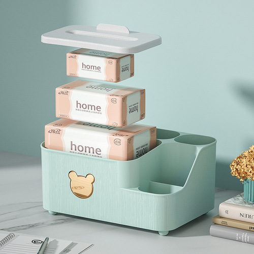 Tissue paper box for living room, creative tissue box, plastic desktop storage box, coffee table, remote control, multi-functional storage restaurant
