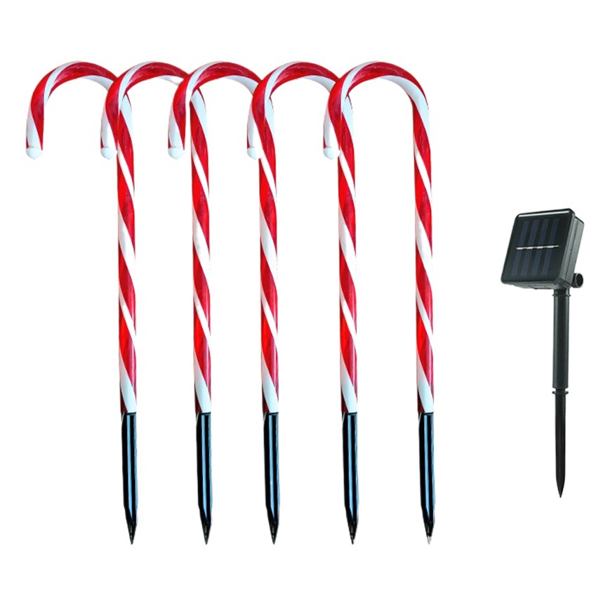 Amazon nuevo suelo Candy Cane Light one drag five solar luces de Navidad luces de jardín luces de césped