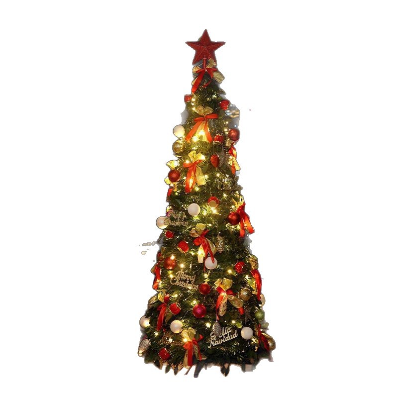 Nuevo árbol de Navidad plegable encryptado luminoso diy decoración de Navidad doméstica en el viento paquete de adornos grandes
