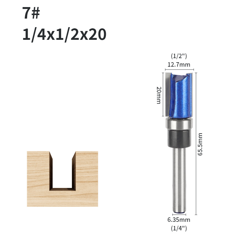 Rodamiento cuchillo recto 6-mango conjunto de cuatro piezas de doble hoja ranurada mango con cojinete cuchillo recto máquina de corte cabeza de corte carpintería fresadora