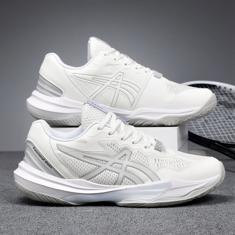 White professional badminton shoes for men and women, autumn breathable non-slip professional competition sports shoes for teenagers, tennis shoes White professional badminton shoes for men and women, autumn breathable non-slip professional competition sports shoes for teenagers, tennis shoes