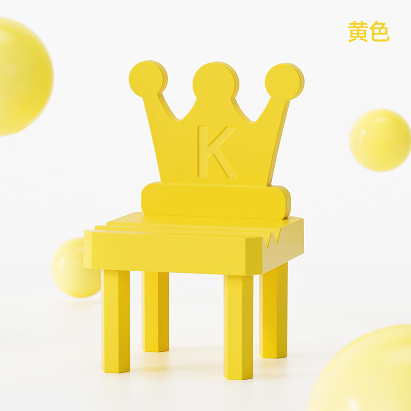 Venta directa de fábrica, regalos promocionales creativos de plástico, silla de dibujos animados, soporte para teléfono móvil de escritorio, soporte para teléfono móvil, se puede imprimir LOGO