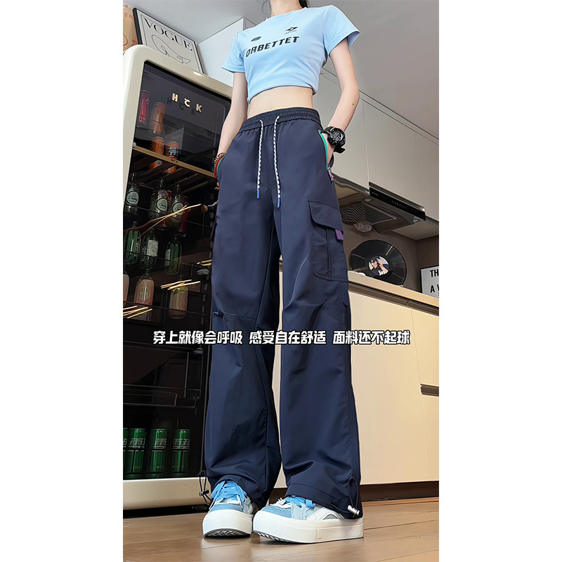 抖音/秋季防晒抽绳伞兵裤工装裤松紧腰运动裤子HK9630-P38