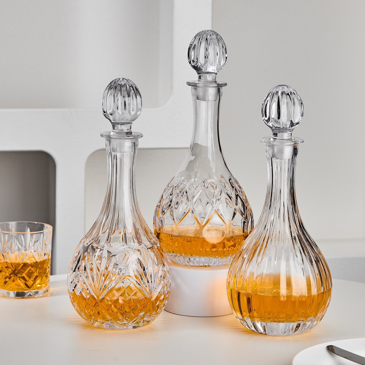 Barras de vino europeas transfronterizas de whisky de vidrio botella de vino extranjero decantador de vino