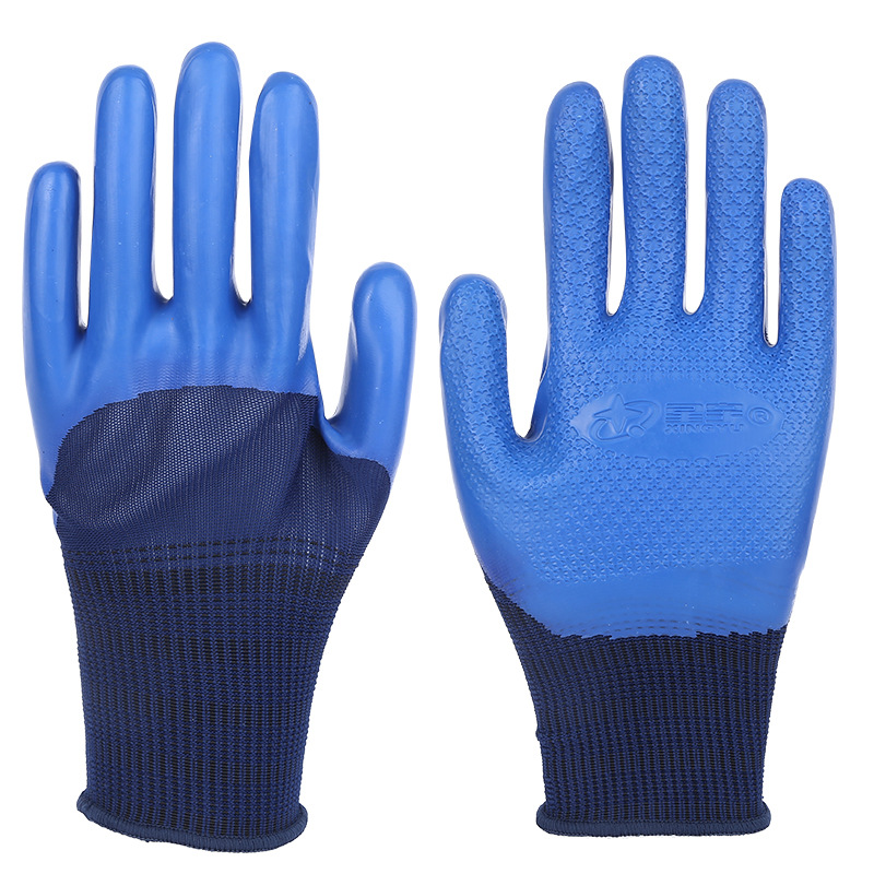 Younaibao guantes en stock al por mayor Xingyu semi-inmersión guantes de trabajo transpirable antideslizante inmersión pegamento colgando guantes de látex