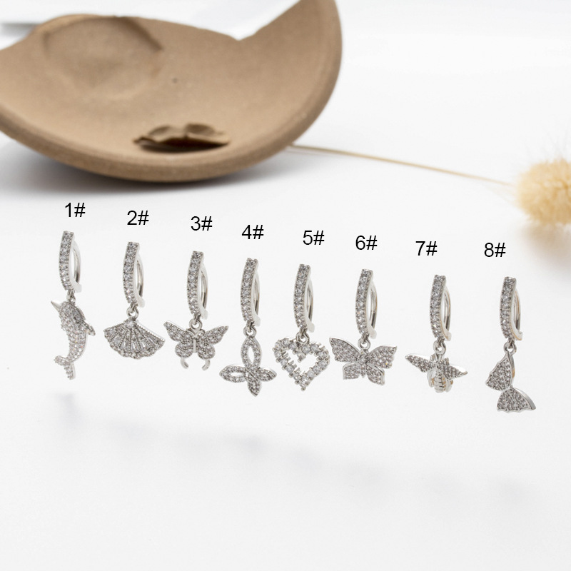 Belly Ring Classification 1 Piece Belly Rings Casual Simple Style Heart Shape Butterfly Fish Copper Plating Rhinestones
