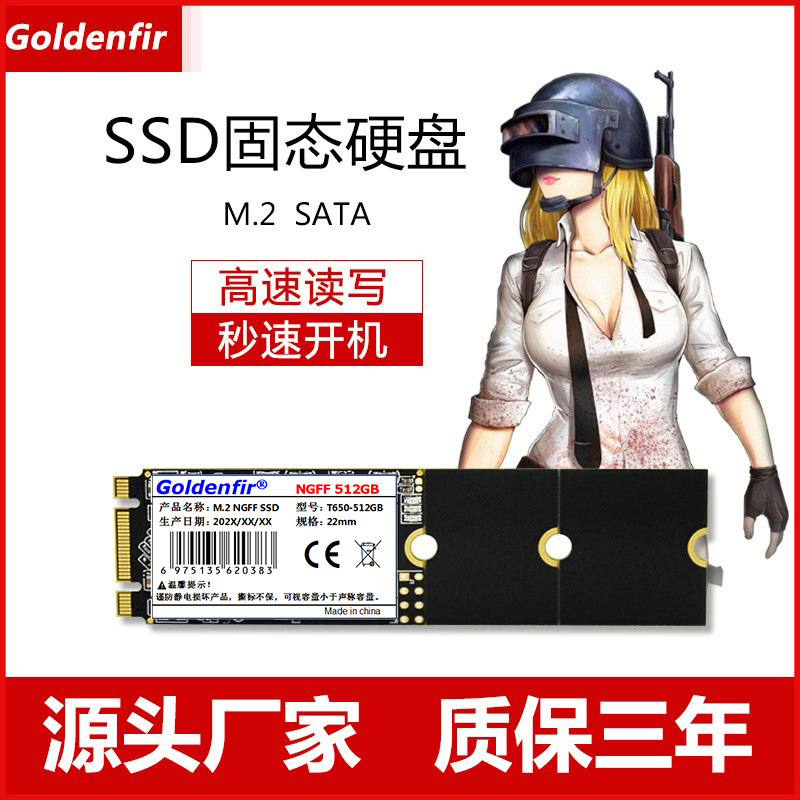 Goldenfir/金杉 M.2固态硬盘120G 256G 512G SATA协议 高速SSD