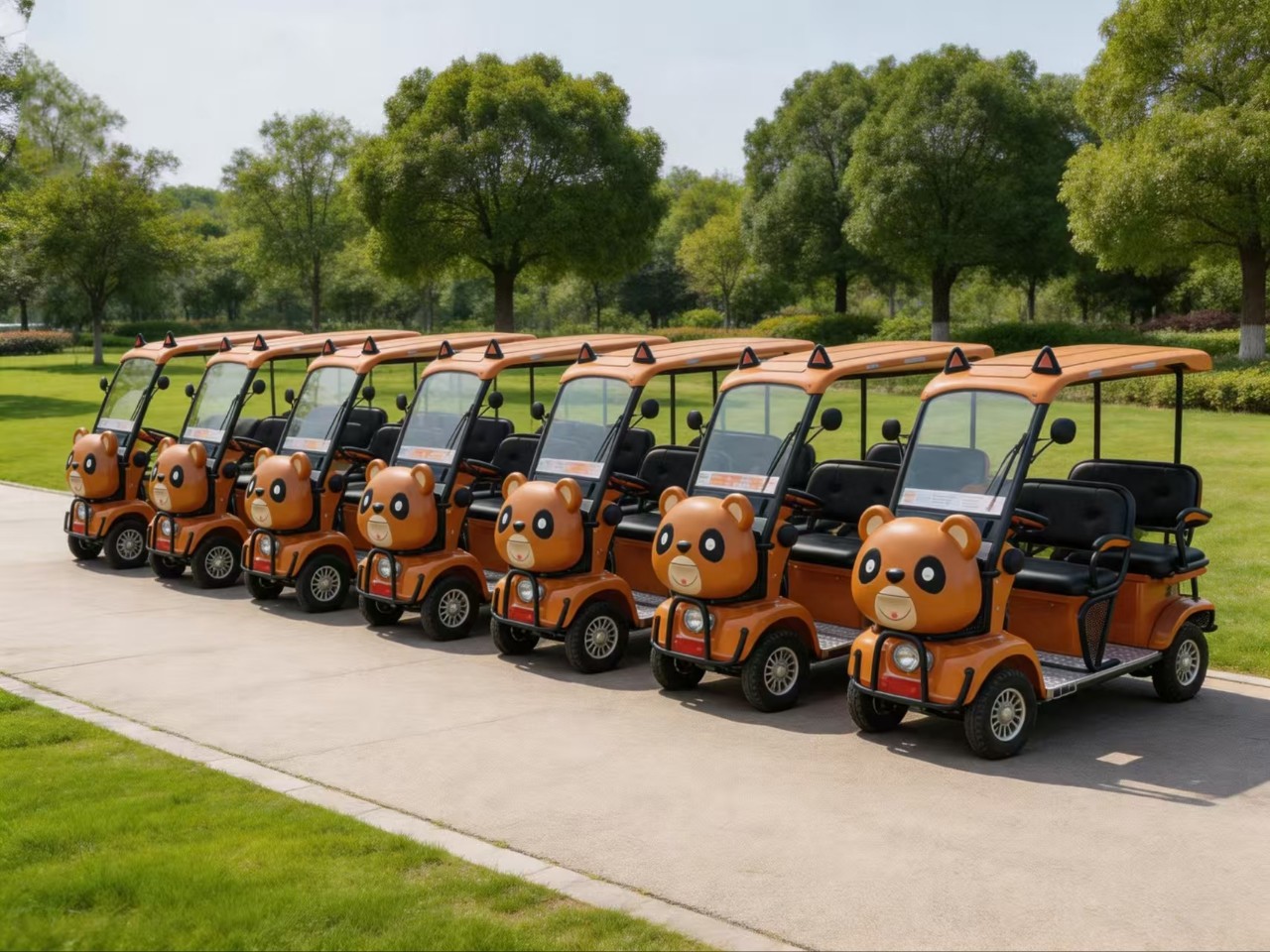 Xiangtu Electric Four-Wheel Sightseeing Battery Car, Golf Cart with Canopy, 4-Seater, Smart Mobility Vehicle for Tourist Areas