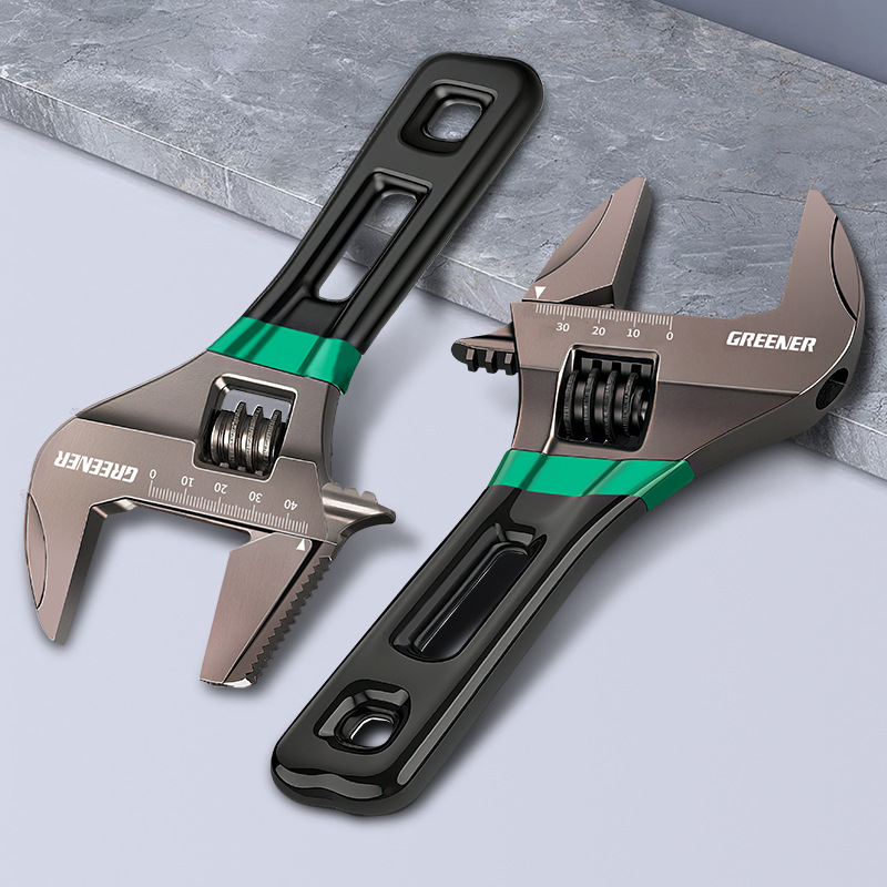 Llave móvil de gran abertura de bosque verde boca viva multifuncional especial de baño herramienta de mano multifuncional llave móvil verdadera pequeña