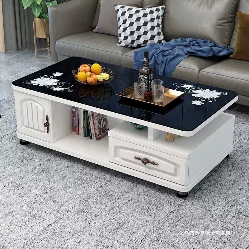 Журнальный столик для гостиной, простой современный чайный столик, европейский стиль, комбинированный ТВ-шкаф с закругленными углами, бытовой стеклянный журнальный столик, столик для маленькой квартиры