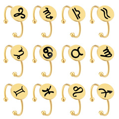 跨境熱銷潮流百搭激光刻字光面圓形開口可調節戒指女不鏽鋼手飾品