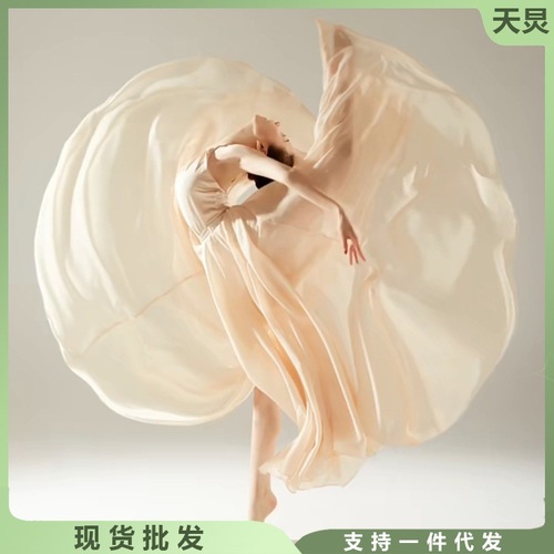 Classical dance clothing, women's gauze skirt, elegant folk dance 720 degree large swing skirt, practice performance skirt