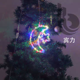 星抱月跨境圣诞树造型圣诞树彩灯树木装饰灯节日亮化彩灯挂件灯串