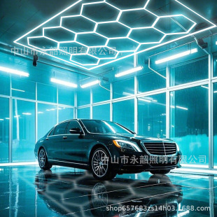 2025 garage light LED honeycomb hexagonal station light waterproof commercial shop fitness car wash room splicing atmosphere light