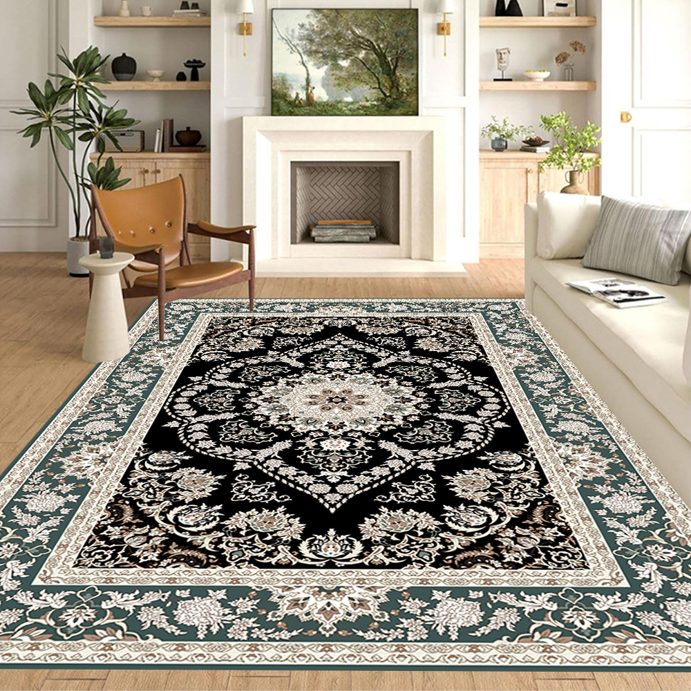Alfombra de sala de estar antideslizante transfronteriza, resistente a la suciedad y fácil de cuidar, sofá de dormitorio americano, mesa de centro, manta, manta corta de cachemira junto a la cama