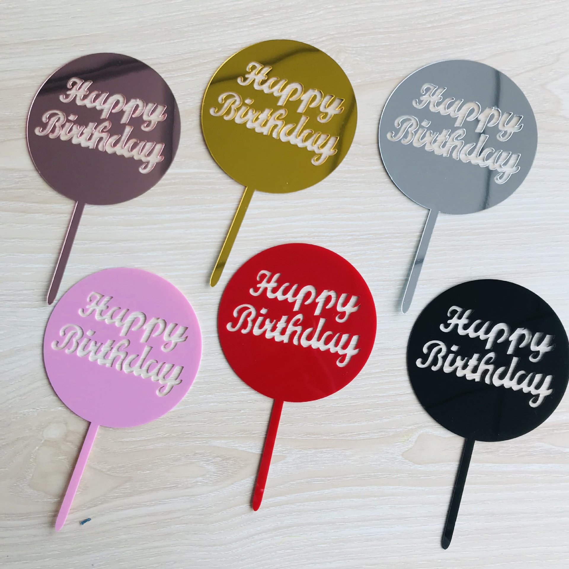 Fábrica de acrílico directo Feliz Cumpleaños feliz Feliz cumpleaños tarjeta plug-in postre Mesa hornear