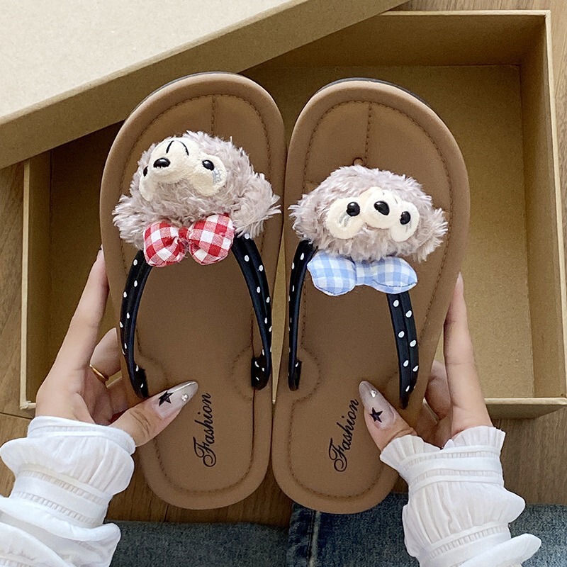 High-Bottom Flip-Flops Female Cartoon Summer Outer Wear Soft-Soled Fashionable 2025 New Versatile Popular Sandals and Slippers Wholesale
