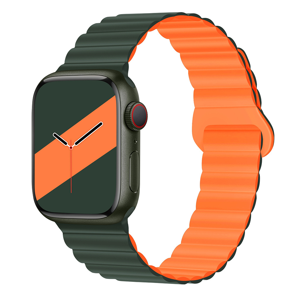 適用iwatchs9ultra1-8世代リンゴ時計バンド磁気吸引時計バンド運動シリコンリンゴ時計バンド