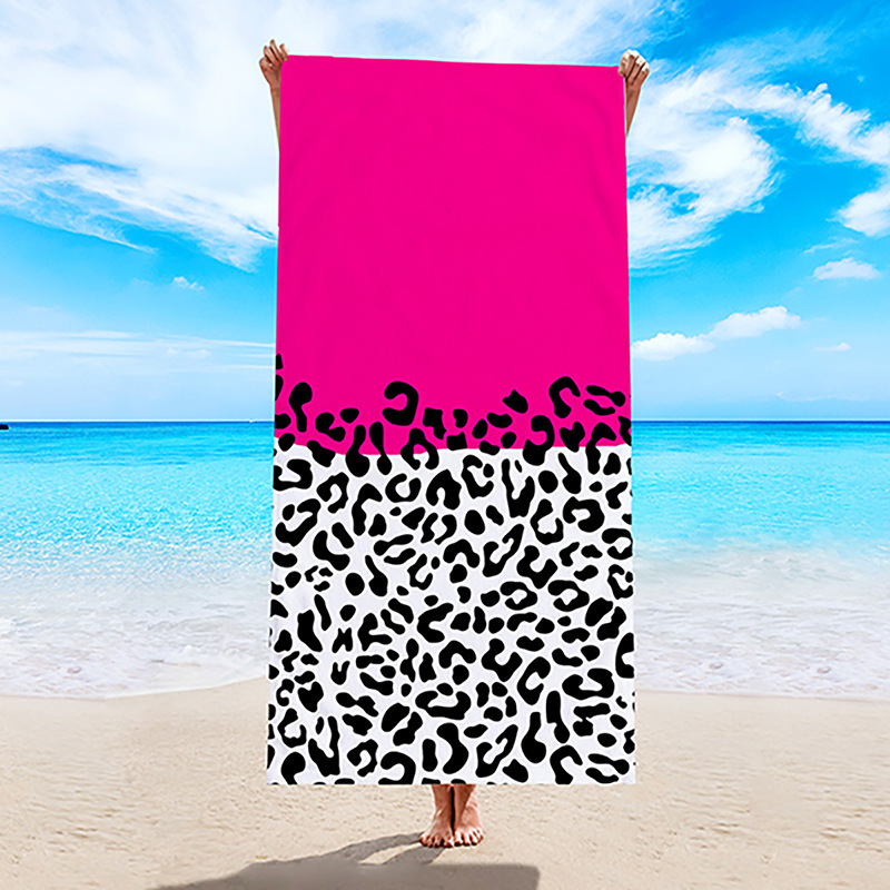 Amazon toalla de playa de tela de toalla de doble cara europea y americana toalla de baño de playa de microfibra impresa transfronteriza