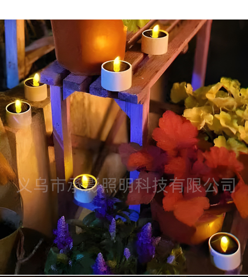 太阳能蜡烛灯户外灯庭院灯节日装饰灯家用LED蜡烛阳台布置景观灯