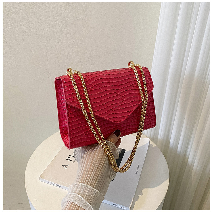 Vintage Style Plaid Solid Color Chain Square Buckle Shoulder Bag Underarm Bag display picture 6