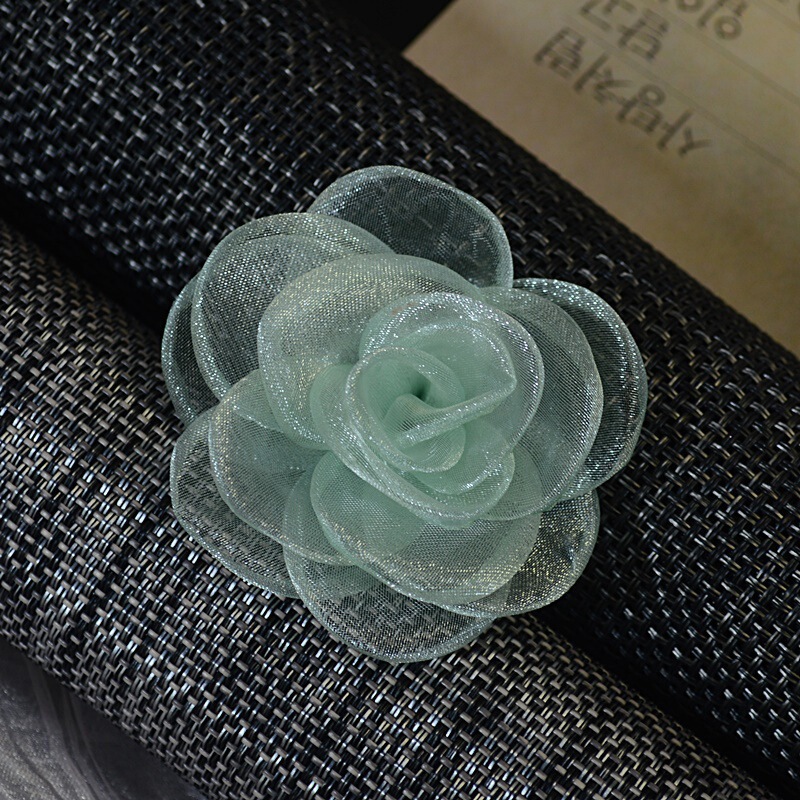韩版十五片纱花雪纱布艺花烧边花 手装辅料发夹饰品配件|undefined