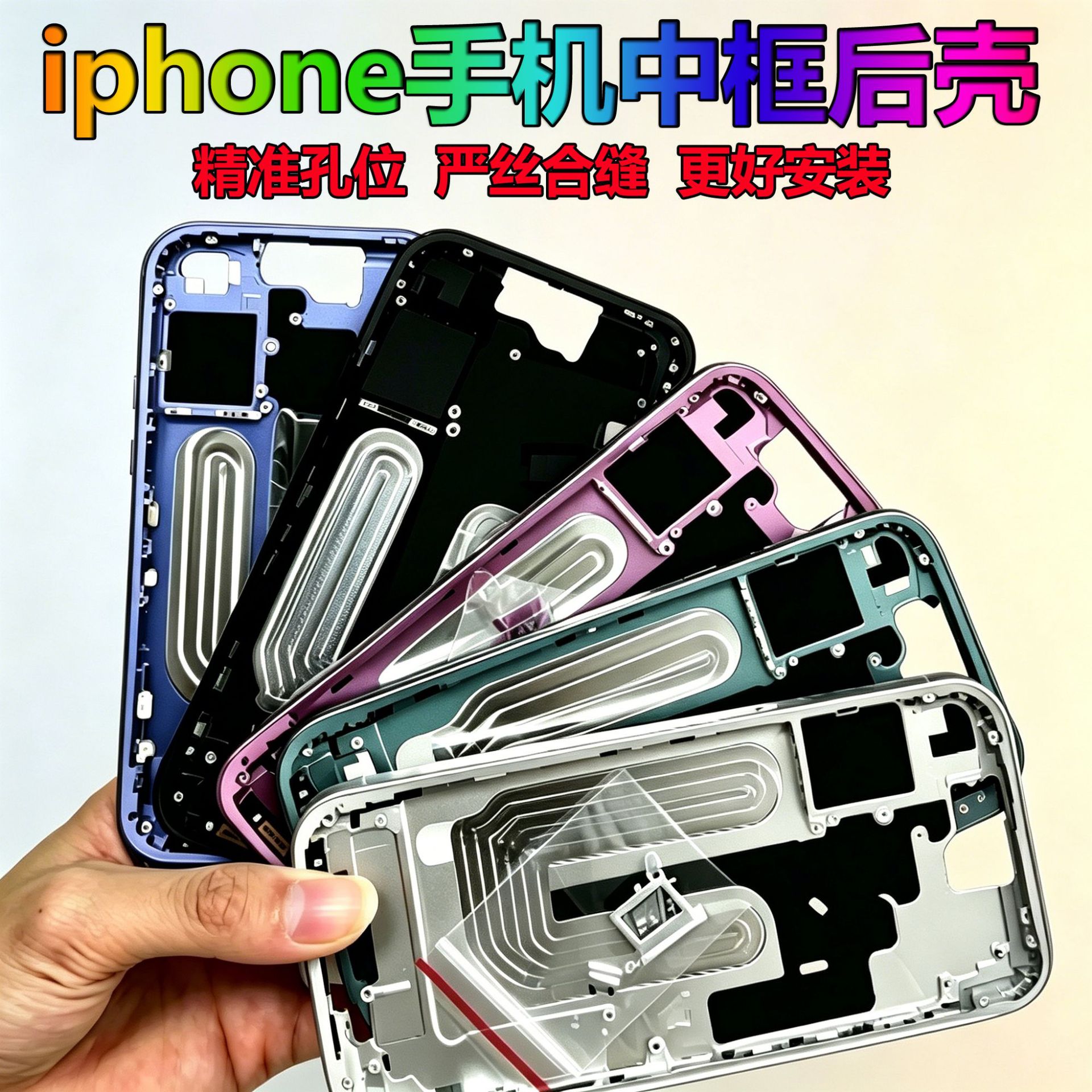 Es adecuado para el conjunto de la carcasa trasera del teléfono de Apple iPhone 8G - 17 serie completa marco medio más cubierta trasera marco de la carcasa trasera