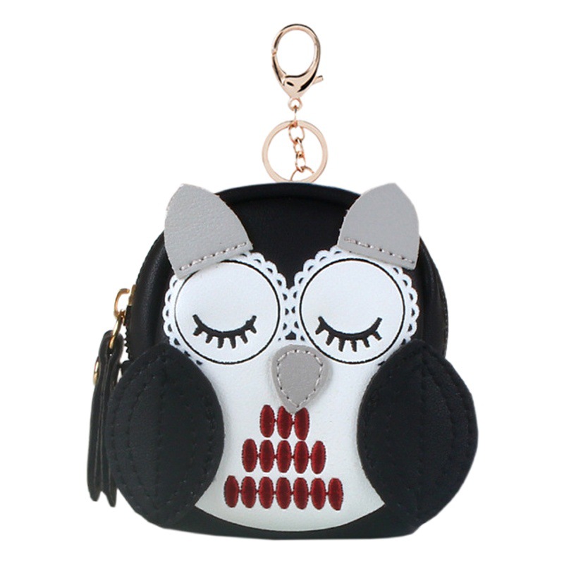 Korean Cute Key Bag Owl Coin Purse Mini Schoolbag Car Keychain Pendant Women's Wallet