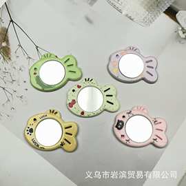 新款卡通小鱼小镜子树脂配件 diy手机壳收纳盒小礼物发梳贴便利贴
