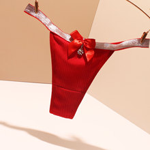 欧美t型运动丁字裤纯棉性感情调性感透气紧身舞蹈瑜伽吊坠贴身t裤