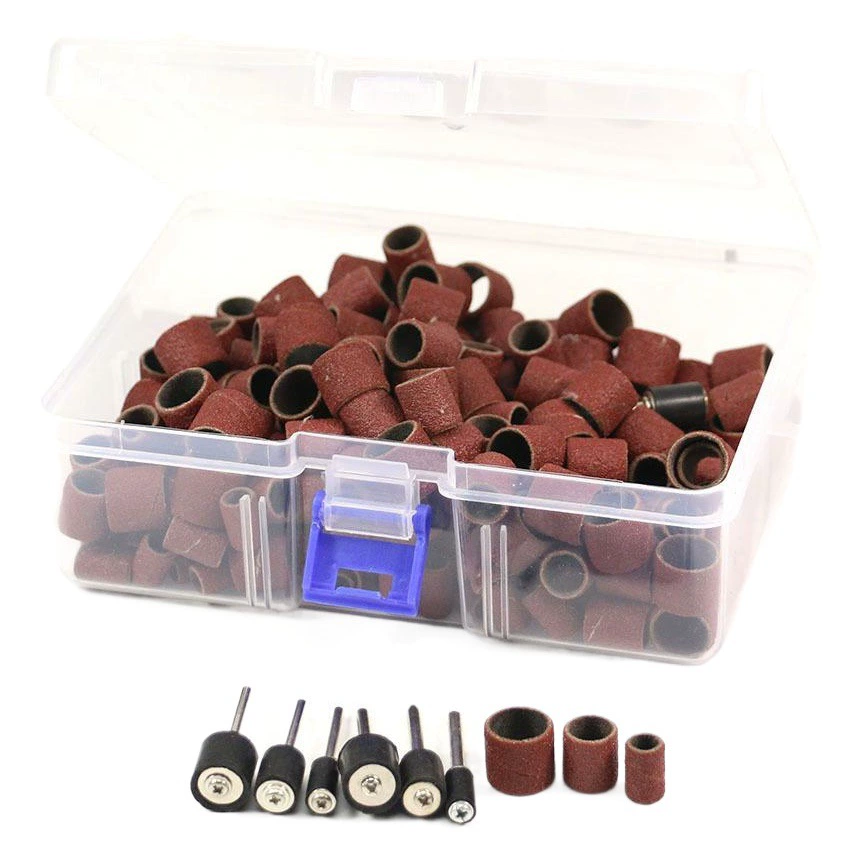 Кольцо для шлифовки ногтей, головка для полировки ногтей, рулон наждачной бумаги, шлифовальный барабан, кольцо для шлифовальной ткани, резиновый стержень 2,35 и 3,175