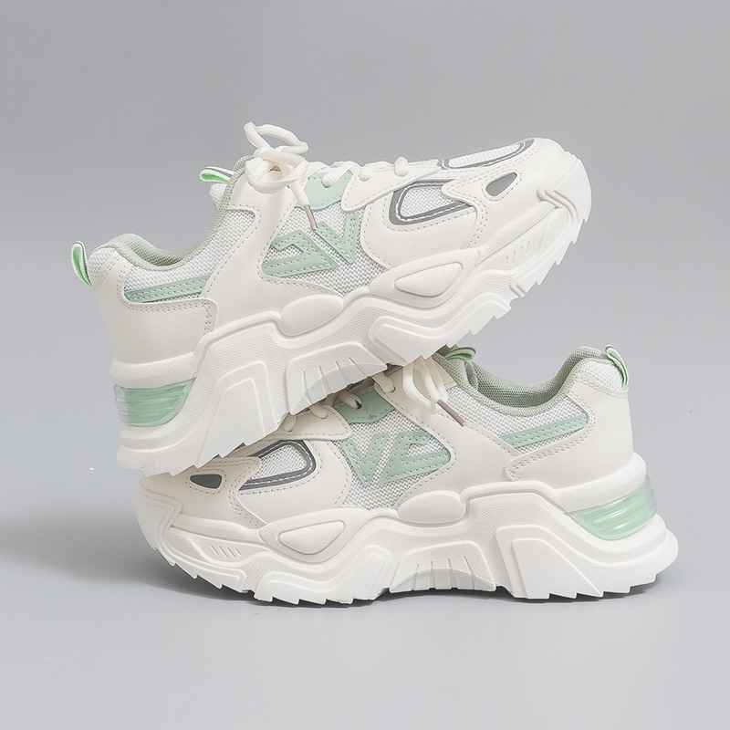 Primavera nueva doble red zapatos deportivos de mujer zapatos de carrera casuales de suela gruesa universal zapatos de malla transpirable al por mayor