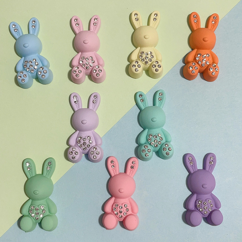Resin Cartoon Cute Rabbit Cream Glue Hole Shoes Flower Mobile Phone Case Refrigerator DIY Patch Hair Accessories Hair Clip Accessories