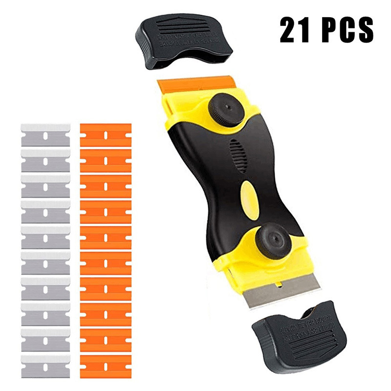 跨境直供21件套迷你手柄双面刮刀汽车船只窗户乙烯基贴纸胶清除