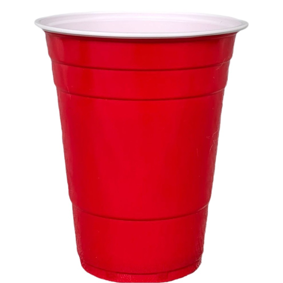 Vaso de dos colores de 16 oz para fiestas, vaso desechable para beer pong, vaso hawaiano para fiestas, superventas transfronterizo con logo.