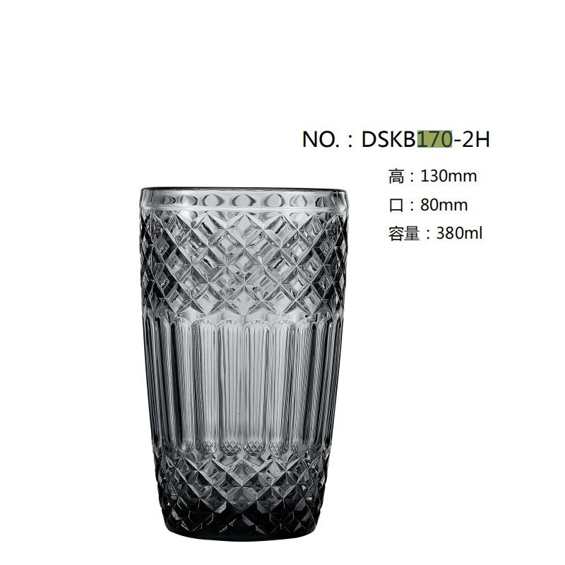 Taza de vidrio de color brillante taza de whisky de geometría de hielo taza de jugo taza de vino taza de flores taza de color set al por mayor