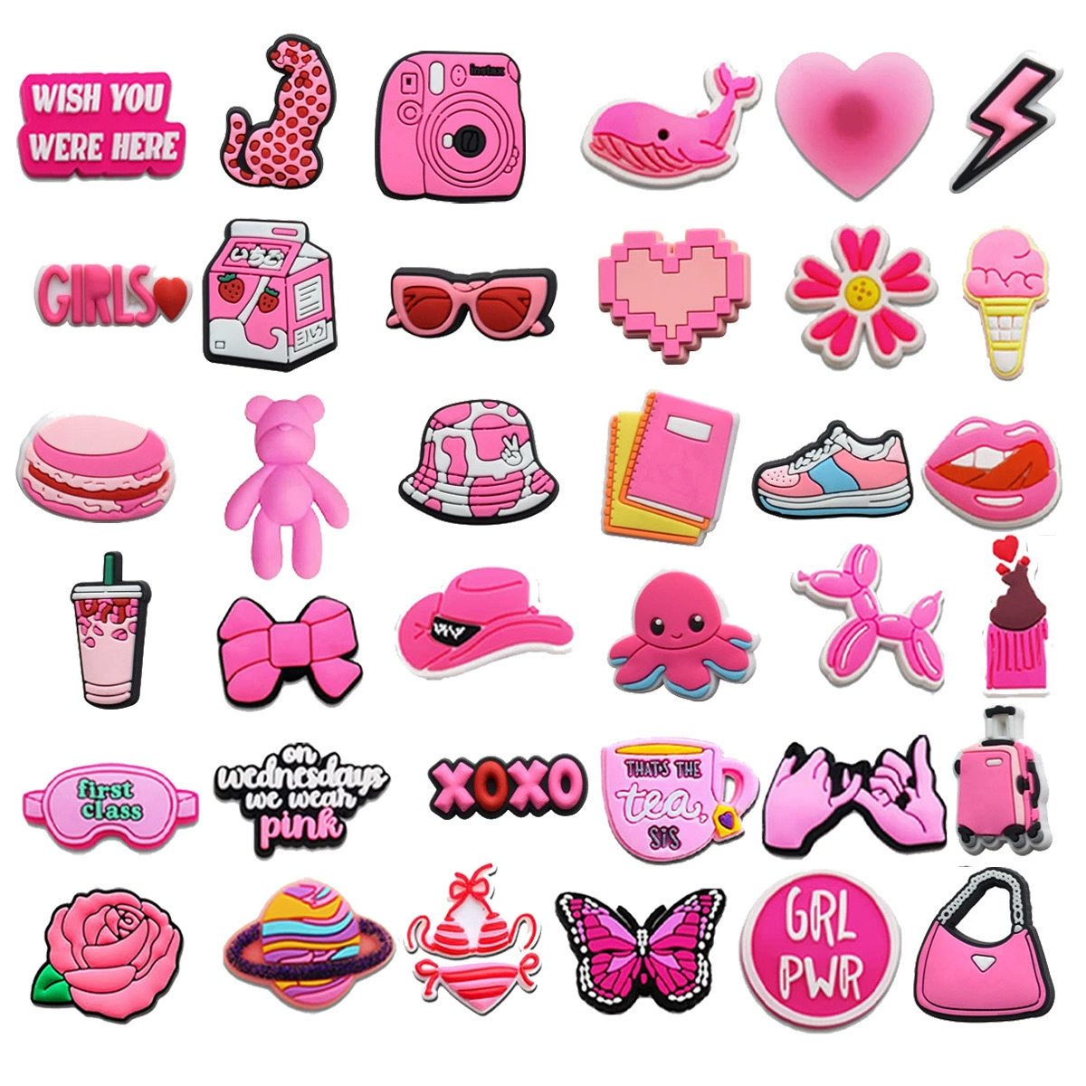 Милые мультяшные шармы для обуви, украшения для обуви, аксессуары для самостоятельного изготовления обуви, декор для обуви, мягкие резиновые шармы из ПВХ, пряжки Labubu